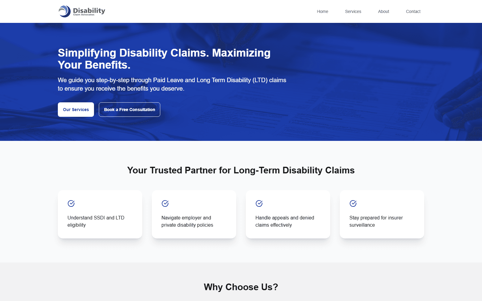 LTD Advocates website homepage